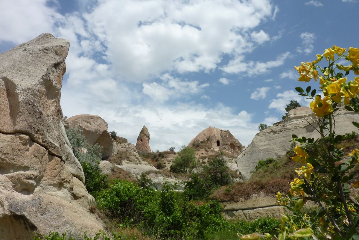 Uitzicht op de rotsen in Cappadocië